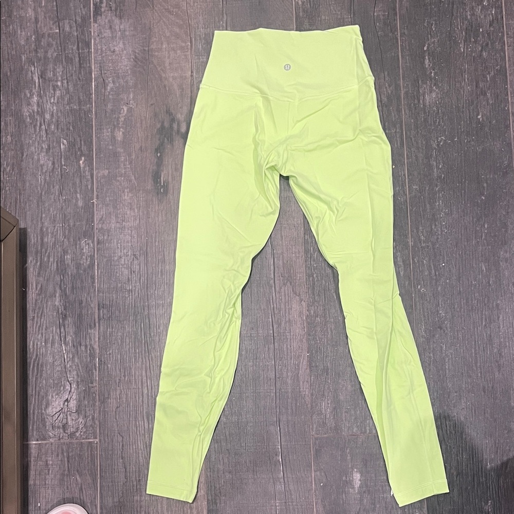 BARELY WORN Lululemon Lime Green High-Waisted Leggings